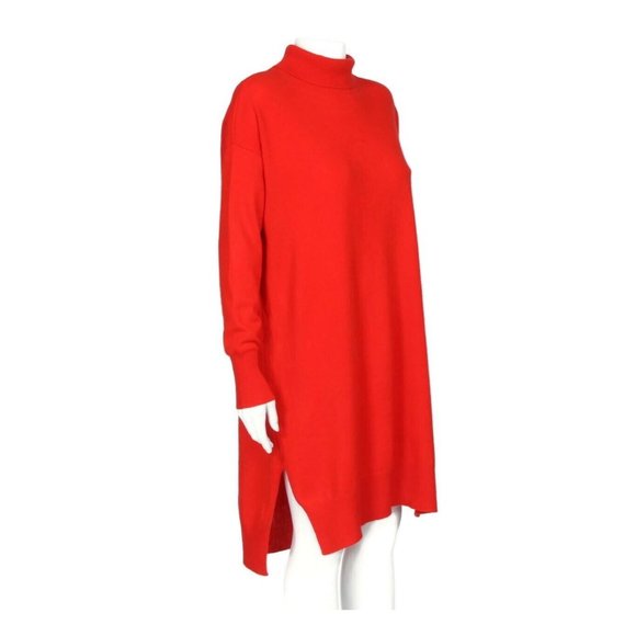 DEMYLEE 100% Cashmere Red Turtleneck Kickback Sweater Dress size XS /174 - Picture 3 of 6